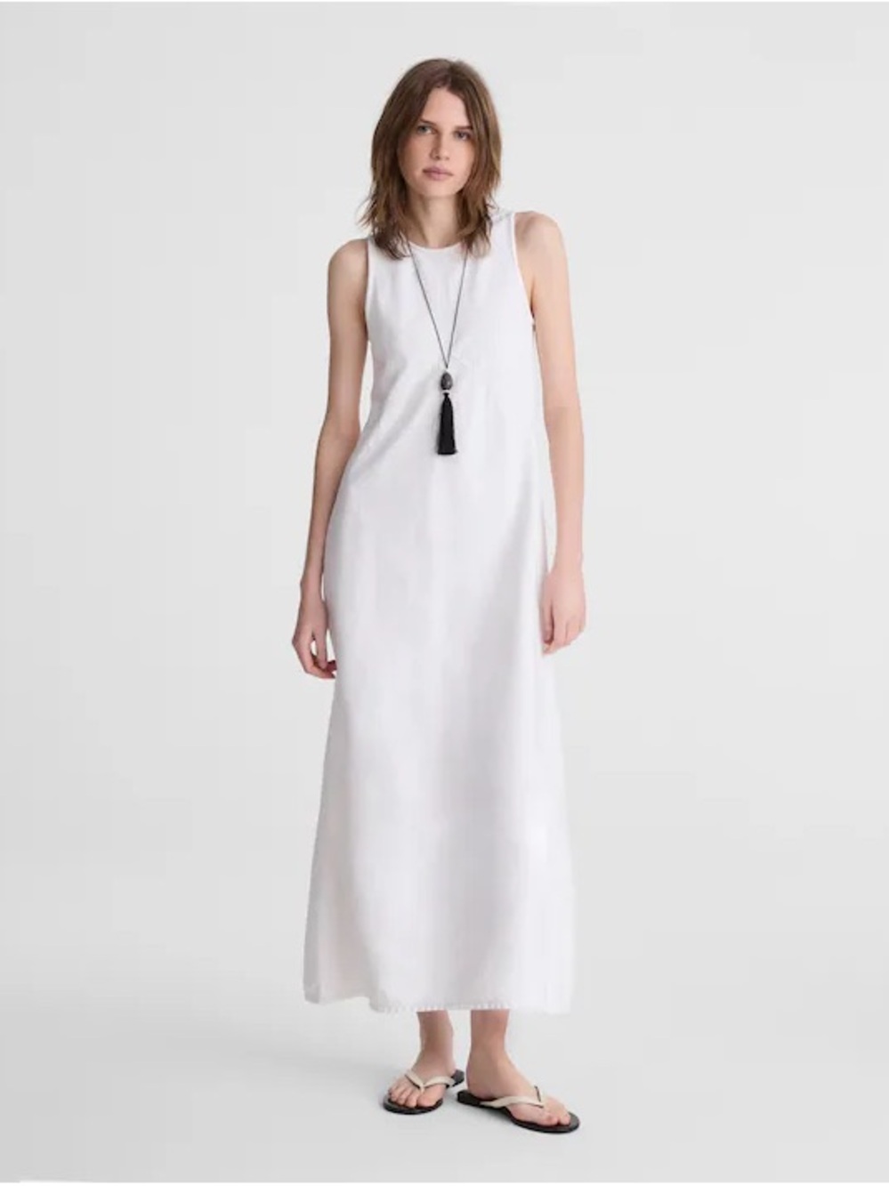 Madewell White Sleeveless Maxi Dress
